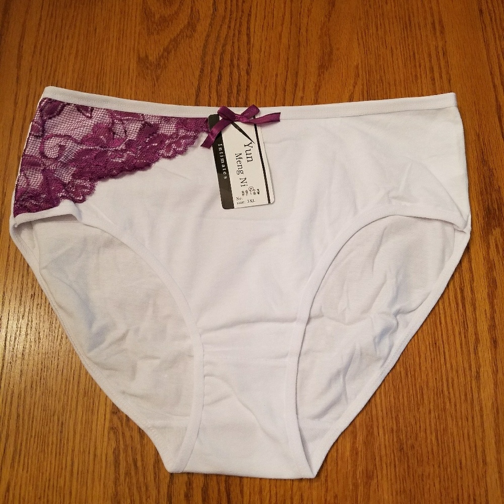 Cotton Brief Panty With Lace Accent